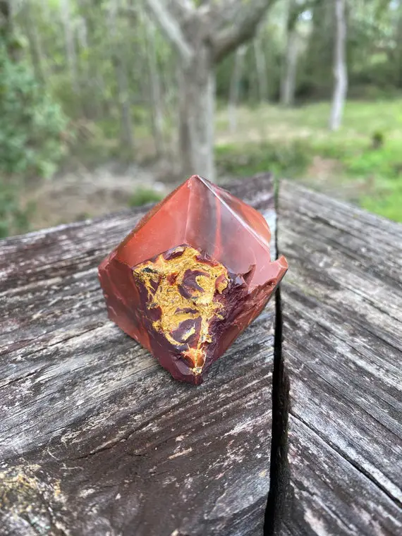 Top Polished Mookaite Generator - Reiki Charged - Red Mookaite Point - Inner Peace & Wholeness - Stability - Root Chakra #4