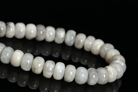 8x3-5mm Light Gray Moonstone Beads India Grade A Genuine Natural Gemstone Half Strand Rondelle Loose Beads 7" Bulk Lot Option (112265h-3492)