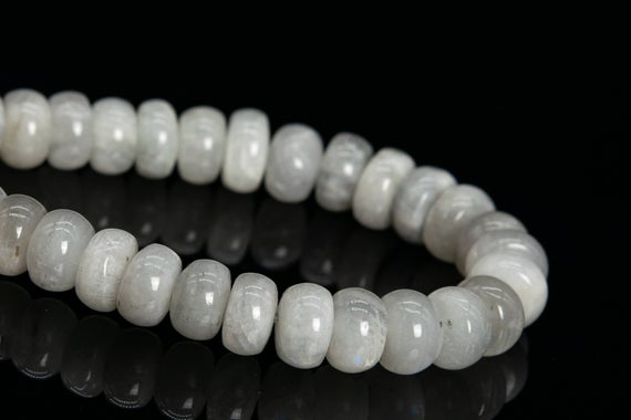 8x4-5mm Light Gray Moonstone Beads India Grade A Genuine Natural Gemstone Half Strand Rondelle Loose Beads 7" Bulk Lot Option (112264h-3492)
