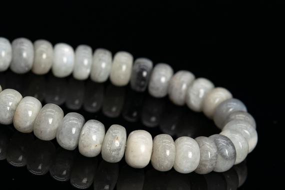 9x3-5mm Light Gray Moonstone Beads India Grade A Genuine Natural Gemstone Half Strand Rondelle Loose Beads 7" (112266h-3492)