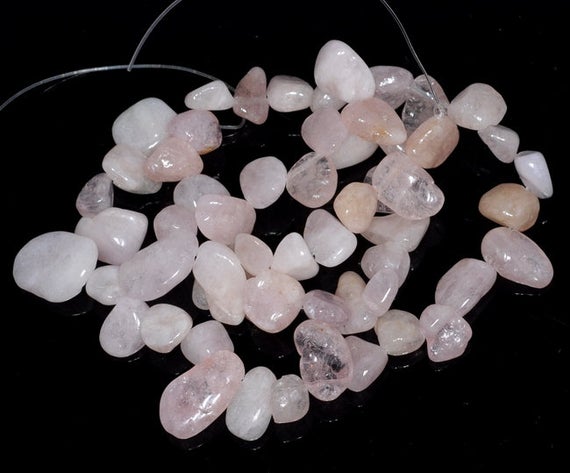 Sale !!! 9-11mm  Morganite Gemstone Pebble Nugget Chip Loose Beads 15.5 Inch  (80001841-a20)
