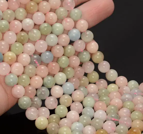 10mm Genuine Morganite Gemstone Grade Aa Round Loose Beads 7 Inch Half Strand (80009864 H-a183)