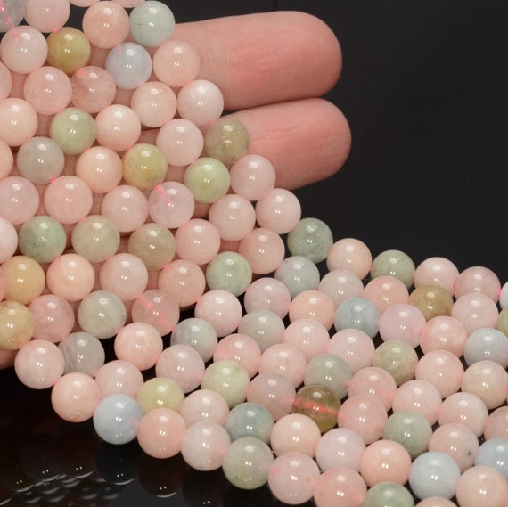 8mm Genuine Morganite Gemstone Grade Aaa Round Loose Beads 7 Inch Half Strand (80009867 H-a183)