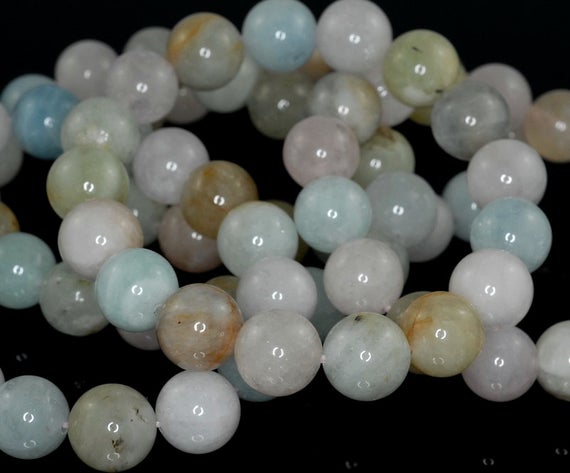 12mm Beryl Morganite Gemstone Grade A Pink Multicolor Round Loose Beads 8 Inch Half Strand Lot 1,2,6,12 (90183654-372)