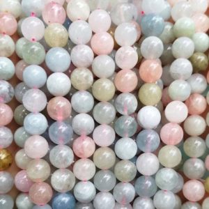 Shop Morganite Round Beads! Natural Morganite Gemstone Smooth Round Beads,4mm 6mm 8mm 10mm 12mm Morganite Beads Wholesale Supply,one strand 15" | Natural genuine round Morganite beads for beading and jewelry making.  #jewelry #beads #beadedjewelry #diyjewelry #jewelrymaking #beadstore #beading #affiliate #ad