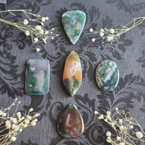 Scenic Moss Agate Cabochon, Choose Your Small Gemstone Crystal Cab for Jewelry Making, Wire Wrapping, or Crystal Grids | Natural genuine stones & crystals in various shapes & sizes. Buy raw cut, tumbled, or polished gemstones for making jewelry or crystal healing energy vibration raising reiki stones. #crystals #gemstones #crystalhealing #crystalsandgemstones #energyhealing #affiliate #ad
