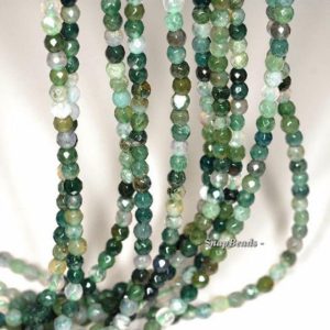 Shop Moss Agate Faceted Beads! 3mm Moss Agate Gemstone Green Round Micro Faceted 3mm Loose Beads 16 inch Full Strand LOT 1,2,6,12 and 50 (90148184-170-E) | Natural genuine faceted Moss Agate beads for beading and jewelry making.  #jewelry #beads #beadedjewelry #diyjewelry #jewelrymaking #beadstore #beading #affiliate #ad