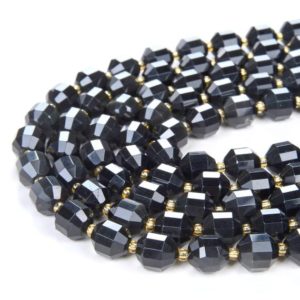 Shop Obsidian Faceted Beads! Black Obsidian Gemstone Grade AAA Faceted Prism Double Point Cut 8MM 10MM Loose Beads (D34) | Natural genuine faceted Obsidian beads for beading and jewelry making.  #jewelry #beads #beadedjewelry #diyjewelry #jewelrymaking #beadstore #beading #affiliate #ad