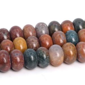 6x4MM Matte Ocean Jasper Beads Grade AAA Genuine Natural Gemstone Rondelle Loose Beads 15" / 7.5" Bulk Lot Options (107357) | Natural genuine rondelle Ocean Jasper beads for beading and jewelry making.  #jewelry #beads #beadedjewelry #diyjewelry #jewelrymaking #beadstore #beading #affiliate #ad