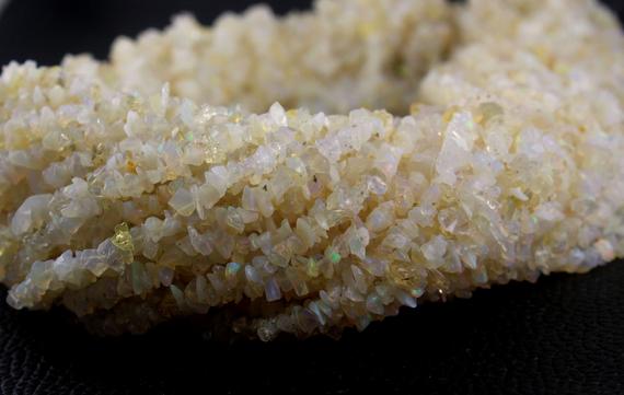 14" Long Ethiopian Opal Smooth Chips Beads Size 3-4 Mm,ethiopian Gemstone,making Jewelry,polished Bead,ethiopian Uncut Beads,wholesale Price