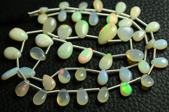 15 Inches Strand Natural Aa Ethiopian Opal Beads 4x6mm To 6x9mm Smooth Pear Briolettes Gemstone Beads Superb Opal Stone Beads No3598