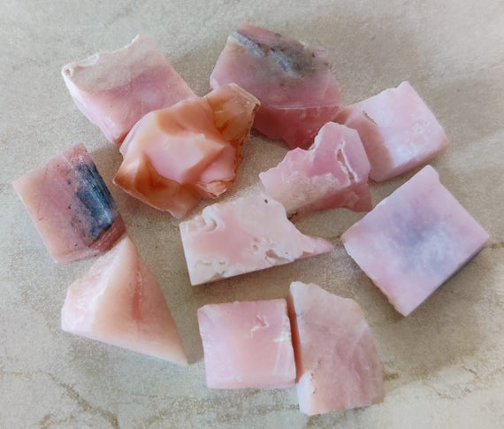 Pink Opal Raw  10 / 25 Piece Lot , Lapis Crystal, Natural Lapis Pink Opal Raw, Healing Raw,6x8, 8x10, 10x12, 12x15, 15x20 Mm Size