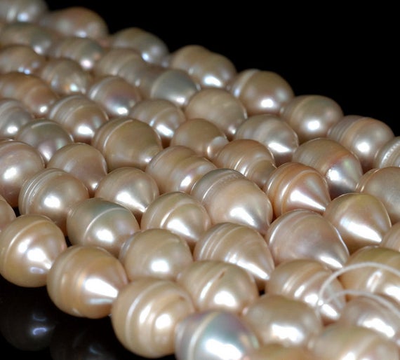 Natural Pearl Gemstone Grade A Golden White Potato 18x11-12x10mm Loose Beads 7 Inch Half Strand (90190840-b83)