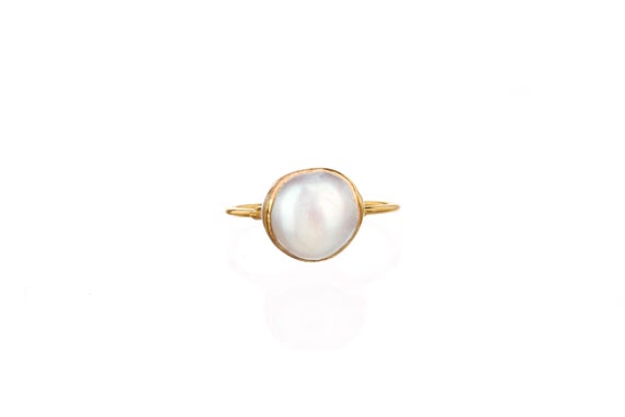 Raw Baroque Pearl Ring • Gold Filled • Minimalist Real Pearl Ring • June Birthstone • Perfect Mother Of Bride Gift • Handmade Fall Jewelry