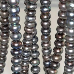 Shop Pearl Rondelle Beads! 10x8MM Natural Pearl Gemstone Golden Dark Grey Grade A Rondelle Loose Beads 15.5 inch Full Strand (90190748-B84) | Natural genuine rondelle Pearl beads for beading and jewelry making.  #jewelry #beads #beadedjewelry #diyjewelry #jewelrymaking #beadstore #beading #affiliate #ad