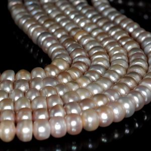 Shop Pearl Rondelle Beads! 8x6MM Natural Pearl Gemstone Golden White Grade A Rondelle Loose Beads 14.5 inch Full Strand (90190768-B82) | Natural genuine rondelle Pearl beads for beading and jewelry making.  #jewelry #beads #beadedjewelry #diyjewelry #jewelrymaking #beadstore #beading #affiliate #ad