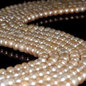 Shop Pearl Rondelle Beads! Natural Pearl Gemstone Golden White Grade AA Rondelle 8x6MM Loose Beads 7 inch Half Strand (90190767-B81) | Natural genuine rondelle Pearl beads for beading and jewelry making.  #jewelry #beads #beadedjewelry #diyjewelry #jewelrymaking #beadstore #beading #affiliate #ad