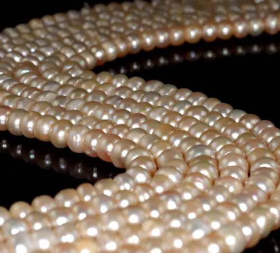 Natural Pearl Gemstone Golden White Grade Aa Rondelle 8x6mm Loose Beads 7 Inch Half Strand (90190767-b81)