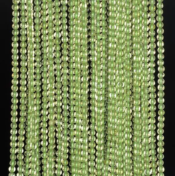 2mm Pedoretes Peridot Gemstone Grade Aa Green Round 2mm Loose Beads 16 Inch Full Strand (90147967-107-2mm F)