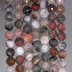 Shop Petrified Wood Beads! 8mm Petrified Wood Agate Gemstone Grade AA Brown Faceted Round 8mm Loose Beads 7.5 inch Half Strand (80000418-785) | Natural genuine faceted Petrified Wood beads for beading and jewelry making.  #jewelry #beads #beadedjewelry #diyjewelry #jewelrymaking #beadstore #beading #affiliate #ad