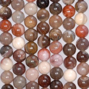 Shop Petrified Wood Beads! 10mm Petrified Wood Agate Gemstone Grade AA Dark Brown Round 10mm Loose Beads 15 inch Full Strand (80004631-785) | Natural genuine round Petrified Wood beads for beading and jewelry making.  #jewelry #beads #beadedjewelry #diyjewelry #jewelrymaking #beadstore #beading #affiliate #ad