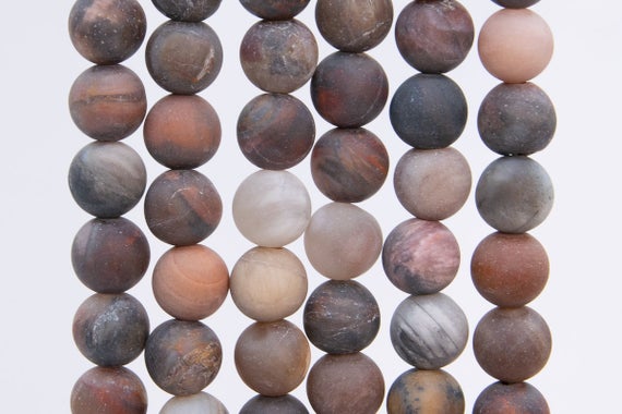 Genuine Natural Petrified Wood Jasper Gemstone Beads 8mm Matte Brown Round Aaa Quality Loose Beads (109958)