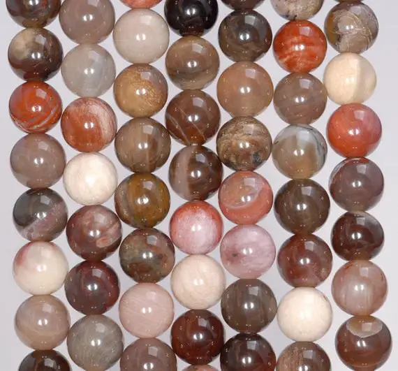 8mm Petrified Wood Agate Gemstone Grade Aa Dark Brown Round 8mm Loose Beads 7.5 Inch Full Strand (80000391 H-785)