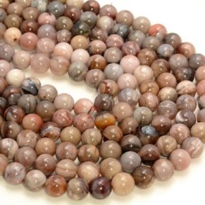 Shop Petrified Wood Beads! 8mm Petrified Wood Agate Gemstone Grade AA Light Brown Round 8mm Loose Beads 7.5 inch Half Strand (80000393 H-785) | Natural genuine round Petrified Wood beads for beading and jewelry making.  #jewelry #beads #beadedjewelry #diyjewelry #jewelrymaking #beadstore #beading #affiliate #ad