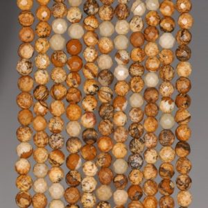 Shop Picture Jasper Faceted Beads! 4MM Picture Jasper Gemstone Faceted Round Loose Beads 15 inch Full Strand (80002008-A58) | Natural genuine faceted Picture Jasper beads for beading and jewelry making.  #jewelry #beads #beadedjewelry #diyjewelry #jewelrymaking #beadstore #beading #affiliate #ad