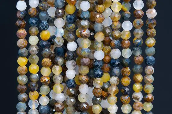 Genuine Natural Pietersite Gemstone Beads 3mm Multicolor Faceted Round Aaa Quality Loose Beads (110594)