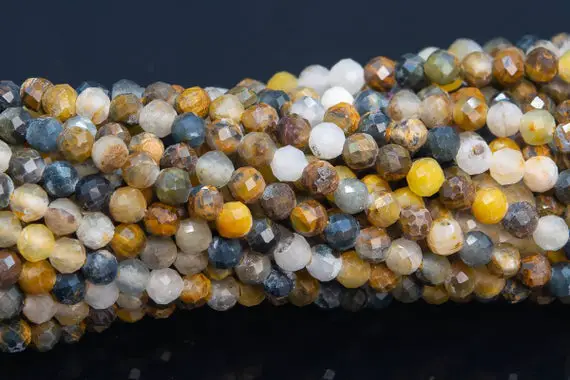 3mm Multicolor Pietersite Beads Grade Aaa Genuine Natural Gemstone Full Strand Faceted Round Loose Beads 15" Bulk Lot Options (110594-3193)