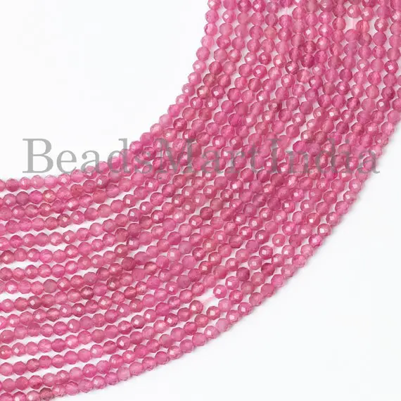 2.25mm Pink Tourmaline Faceted Rondelle Beads, Tourmaline Faceted Gemstone Beads, Pink Tourmaline Rondelle Beads, Pink Tourmaline Beads