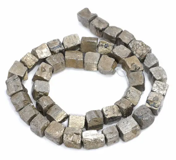 12-14mm  Pyrite Gemstone Rugged Nugget Cube Loose Beads 7.5 Inch Half Strand (80004143 H-b112)
