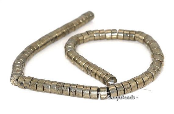 10x5mm Palazzo Iron Pyrite Gemstone Heishi Rondelle 10x5mm Loose Beads 15.5 Inch Full Strand Lot 1,2,6,12 And 20 (90145056-409)