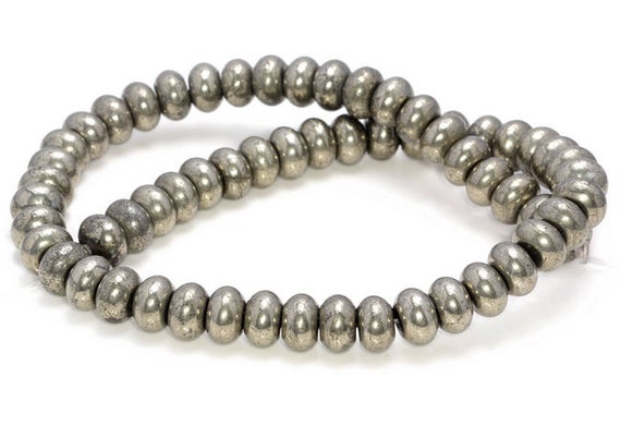10x6mm Palazzo Iron Pyrite Gemstone Rondelle 10x6mm Loose Beads 15.5 Inch Full Strand (90144945-404)