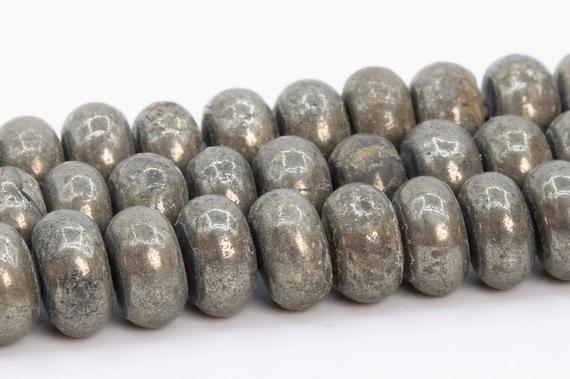 5-6x3mm Copper Pyrite Beads Grade Aaa Natural Gemstone Rondelle Loose Beads 15.5"/ 7.5" Bulk Lot Options (102139)