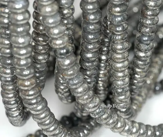 8x5mm Iron Pyrite Gemstone Grade Ab Rondelle 8x5mm Loose Beads 15.5 Inch Full Strand (90187830-421)
