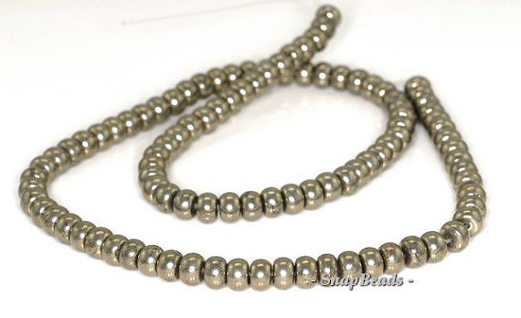 6x4mm Palazzo Iron Pyrite Gemstone Rondelle 6x4mm Loose Beads 15.5 Inch Full Strand Lot 1,2,6,12 And 20 (90144821-418)