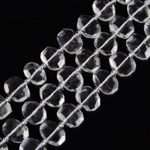 Shop Quartz Crystal Faceted Beads! Clear Quartz Rectangle Slice Faceted Octagon Beads Approx 15x20mm 15.5" Strand | Natural genuine faceted Quartz beads for beading and jewelry making.  #jewelry #beads #beadedjewelry #diyjewelry #jewelrymaking #beadstore #beading #affiliate #ad