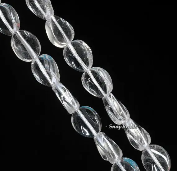 12x10mm Rock Crystal Gemstone Grade A Twist Oval Loose Beads 8 Inch Half Strand (90144056-b3-506)