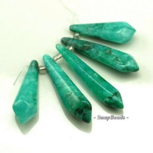 Shop Quartz Crystal Bead Shapes! Green Rock Crystal Gemstone Gradated Set Point 61×15-26x9mm Loose Beads 5 Beads (90188936-93) | Natural genuine other-shape Quartz beads for beading and jewelry making.  #jewelry #beads #beadedjewelry #diyjewelry #jewelrymaking #beadstore #beading #affiliate #ad