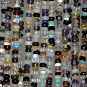Shop Quartz Crystal Rondelle Beads! 4x2mm Gala Mix Quartz Gemstone Assorted Gems Rondelle Loose Beads 15.5 inch Full Strand LOT 1,2,6,12 and 50 (90191896-849) | Natural genuine rondelle Quartz beads for beading and jewelry making.  #jewelry #beads #beadedjewelry #diyjewelry #jewelrymaking #beadstore #beading #affiliate #ad