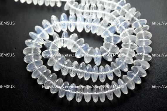 8 Inches Strand,natural Ice Quartz German Cutting Rondelles Size 9-11mm