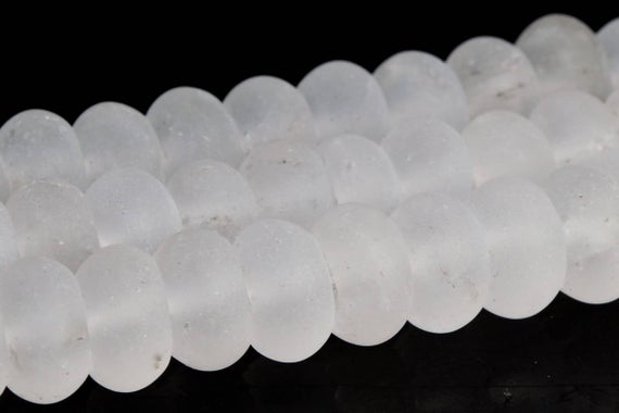 8x5mm Matte Crystal Clear Quartz Beads Aaa Genuine Natural Gemstone Rondelle Loose Beads 14.5" / 7.5" Bulk Lot Options (104159)
