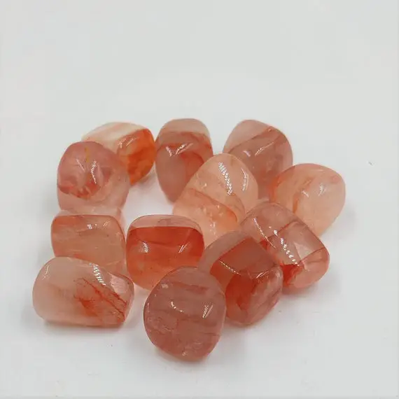 Aaa Quality 25 Pc Lot Red Hematoid  Quartz  Tumbled Stone,  Polished Hematoid Quartz , Healing Crystal , Pocket Stone 10x12, 15x20 Mm Size