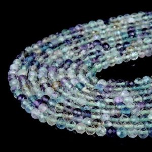 Rainbow Fluorite Gemstone Grade Aa Micro Faceted Round 3mm 4mm Loose Beads (p10)
