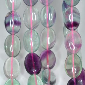 14x10mm Rainbow Fluorite Gemstone Grade Aa Oval Loose Beads 15.5 Inch Full Strand (90187698-691)