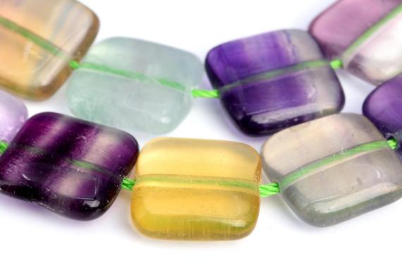 14x14mm Rainbow Fluorite Beads Square Grade Aa+ Genuine Natural Gemstone Half Strand Loose Beads 7.5" Bulk Lot 1,3,5,10 And 50 (102799h-475)