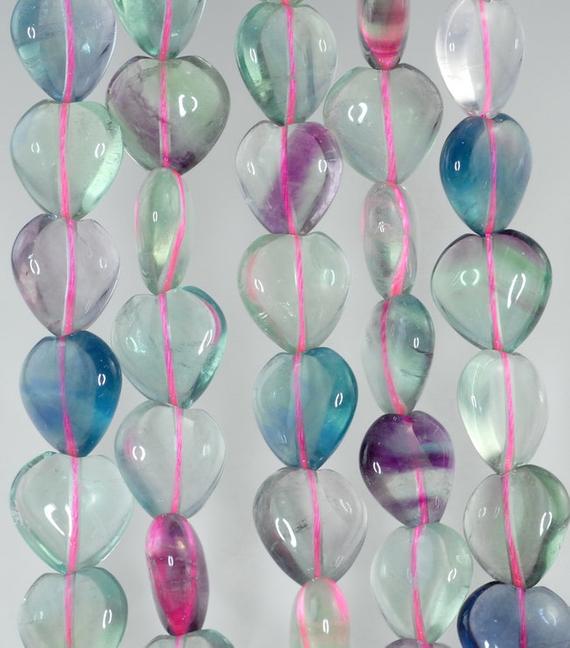 14x14mm Rainbow Fluorite Gemstone Grade Aa Heart Loose Beads 15.5 Inch Full Strand (90187709-691) 14x14mm Rainbow Fluorite Gemstone Grade Aa Heart Loose Beads 15.5 Inch Full Strand (90187709-691)