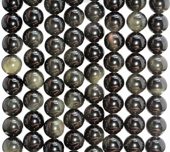 10mm Rainbow Obsidian Gemstone Grade A Round 10mm Loose Beads 7.5 Inch Half Strand (90183142-400)
